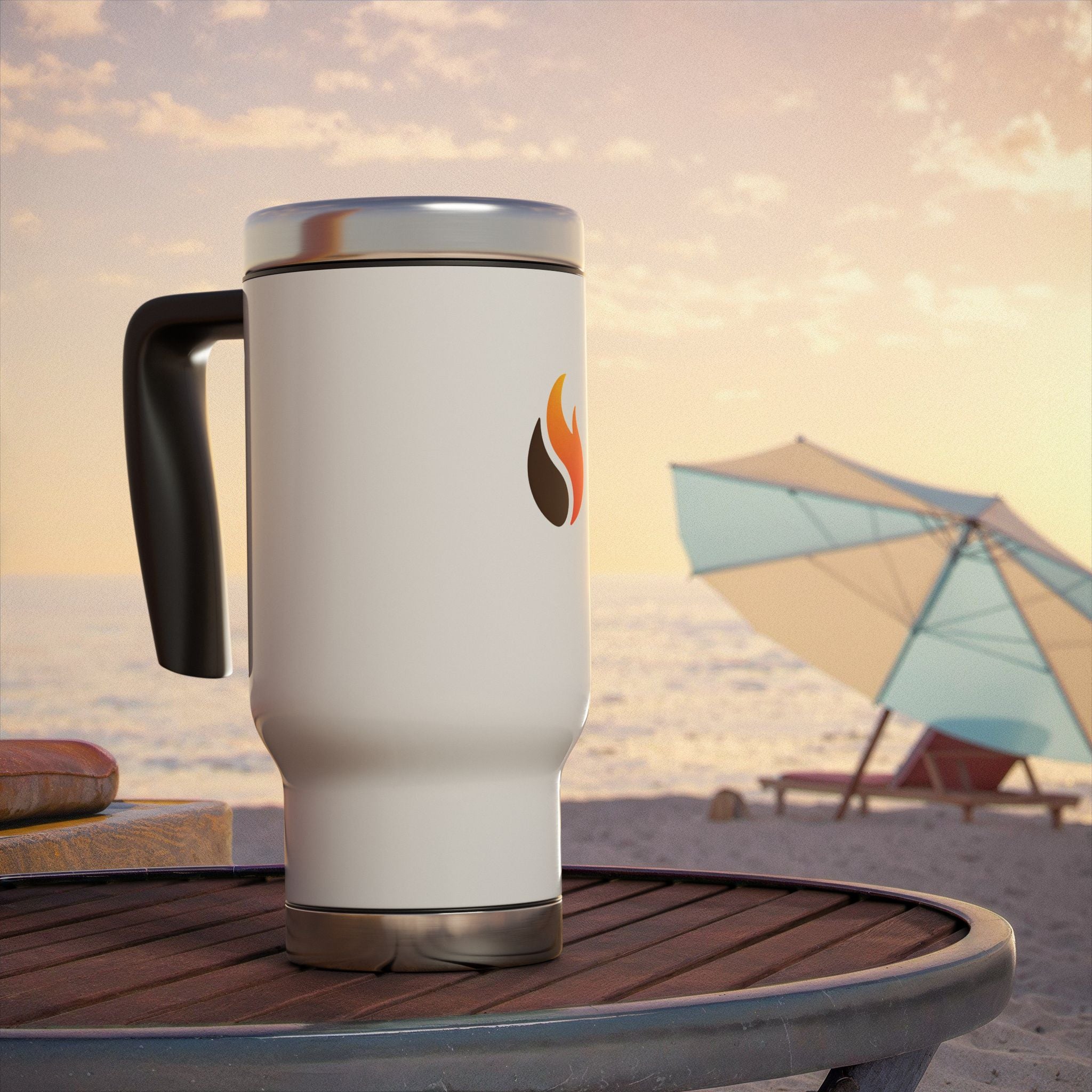 Travel Mug with Handle - Perfect for Coffee Lovers, Eco-Friendly, 14oz Stainless Steel, Great for Travel, Personal Use or Gifting